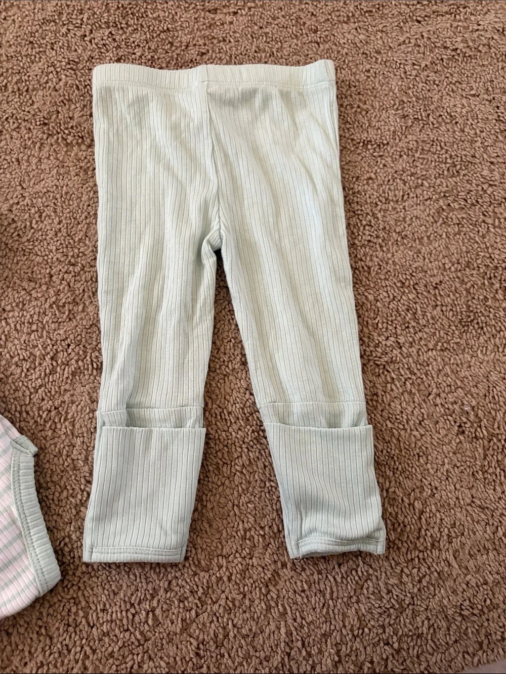 Little Me Mint Green Ribbed Baby Matching Set